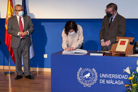Toma de posesión de María Belén Pascual Moreno como nueva profesora titular del Área de Bioquímica y Biología Molecular de la Universidad de Málaga. Paraninfo. Diciembre de 2021