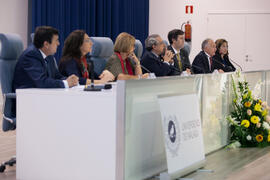Mesa presidencial. Homenaje en recuerdo del profesor José María Troya. Salón de Actos de la Escuela Técnica Superior de Ingeniería Informática. Octubre de 2016