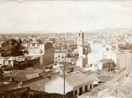 Málaga, la ciudad desde la Alcazaba hacia el noroeste. Fotógrafo desconocido.