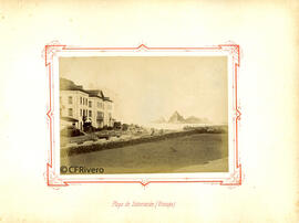 Motrico (Guipúzcoa), hotel balneario en la playa de Saturrarán en la bahía de Ondarroa. Fotógrafo desconocido.