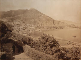 Orán (Argelia), la ciudad y el puerto con la montaña de la fortaleza de Santa Cruz. Neurdein