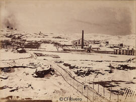 La Coruña, fábrica de hilados "La Primera Coruñesa" en el Camino Nuevo, paisaje nevado. Valentín Medía.