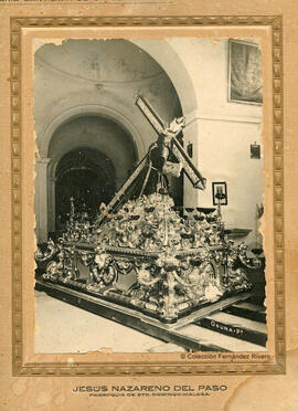 Málaga, trono procesional en la Iglesia de Santo Domingo, Jesús Nazareno del Paso, M. Osuna