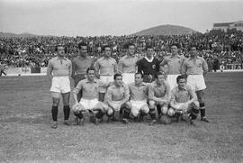 Partido CD Málaga, 1; Hércules de Alicante CF, 0. 10 de abril de 1949. Estadio de la Rosaleda. Málaga, España. Alineación del Hércules de Alicante CF.