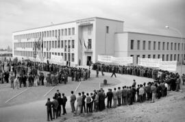 Visita oficial de Franco a Málaga. 27 y 28 de abril de 1961. Escuela de Peritos. Plaza de El Ejido. Málaga, España