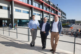 Ernesto Pimentel, José Ángel Narváez y Miguel de Aguilera. Debate electoral entre los candidatos a Rector de la Universidad de Málaga. Escuela Técnica Superior de Ingeniería Industrial. Noviembre de 2015