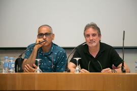 Pepo Pérez y Santi Carrillo. Curso "Tres generaciones de la música Pop española". Cursos de Verano de la Universidad de Málaga. Málaga. Julio de 2018