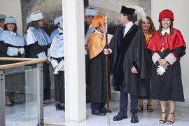 Comitiva Académica. Investidura como "Doctores Honoris Causa" de Antonio García Berrio y Pilar Palomo Vázquez por la Facultad de Filosofía y Letras de la Universidad de Málaga. Edificio del Rectorado. Junio de 2024