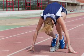 Pista de Atletismo. Complejo Polideportivo Universitario de la Universidad de Málaga. Campus de Teatinos. Abril de 2013