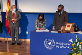 Toma de posesión de María Dolores Salas Martínez como nueva profesora titular del Área de Psicología Evolutiva y de la Educación de la Universidad de Málaga. Paraninfo. Diciembre de 2021