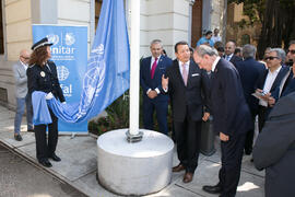 Izado de la bandera de la ONU. Presentación del Centro Internacional de Autoridades y Líderes. Ayuntamiento de Málaga. Julio de 2018