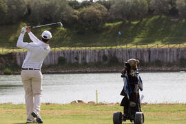 Jugador en un partido. Campeonato de España Universitario de Golf. Antequera. Abril de 2017