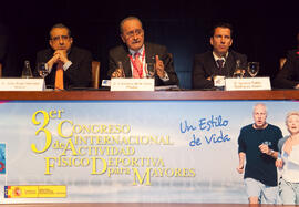 Acto de Inauguración del 3º Congreso Internacional de Actividad Físico-Deportiva para Mayores de la Universidad de Málaga. Palacio de Ferias y Congresos de Málaga. Marzo de 2009