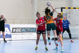 Partido Universidad de Oslo - Universidad de Valencia. Categoría femenina. Campeonato Europeo Universitario de Balonmano. Antequera. Julio de 2017