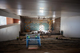 Obras en el interior del nuevo Pabellón de Gobierno. Campus de Teatinos. Abril de 2021