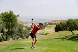Jugada en el Campeonato Europeo de Golf Universitario. Antequera. Junio de 2019