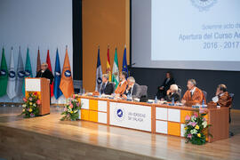 Apertura del Curso Académico 2016/2017 de la Universidad de Málaga. Salón de actos de la Escuela de Ingenierías Industriales. Septiembre de 2016