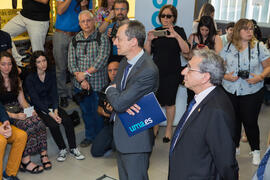 Visita del ministro Pedro Duque al edificio The Green Ray. Campus de Teatinos. Junio de 2018