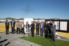 Intervención de José Ángel Narváez. Colocación de la primera piedra de la nueva Facultad de Psicología. Campus de Teatinos. Noviembre de 2017