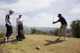 Jugadores en un partido. Campeonato de España Universitario de Golf. Antequera. Abril de 2017