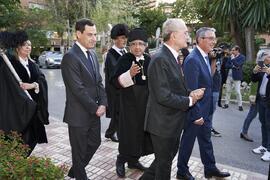 Cortejo académico. Imposición de la Medalla de Oro de la Universidad de Málaga a Junta de Andalucía, Diputación Provincial de Málaga y Ayuntamiento de la capital. Paraninfo. Noviembre de 2023