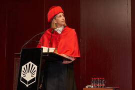 Intervención de María del Carmen Mingorance. Imposición de la Medalla de Oro de la Universidad de Córdoba a la Universidad de Málaga. Córdoba. Junio de 2022