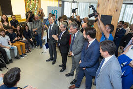 Visita del ministro Pedro Duque al edificio The Green Ray. Campus de Teatinos. Junio de 2018
