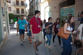 Visita guiada por el centro histórico. Olimpiada Española de Economía, Fase Nacional. Calle Nosquera. Málaga. Junio de 2015