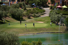 Jugadores en el campo. Campeonato Europeo de Golf Universitario. Antequera. Junio de 2019