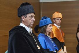 Teodomiro López Navarrete. Investidura como "Doctores Honoris Causa" de Antonio García Berrio y Pilar Palomo Vázquez por la Facultad de Filosofía y Letras de la Universidad de Málaga. Edificio del Rectorado. Junio de 2024