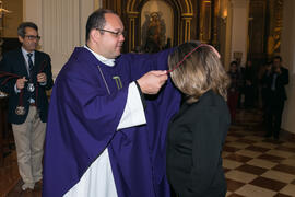 Entrega de medallas de la Cofradía de los Estudiantes. Misa de Lunes Santo. Iglesia de San Agustín. Marzo de 2018