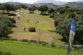 Golfistas en el campo. Campeonato Europeo de Golf Universitario. Antequera. Junio de 2019