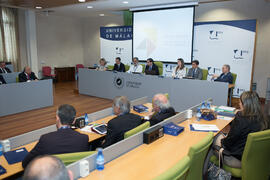 Encuentro de rectores de Brasil, Portugal y España: Debate acerca del fomento de la cultura emprendedora. Edificio del Rectorado. Octubre de 2015