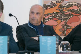 Javier Ramírez González. Mesa redonda de la exposición "Paisajes Andaluces" de Eugenio Chicano. Museo del Patrimonio Municipal. Febrero de 2017