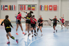 Partido Universidad de Oslo - Universidad de Colonia. Categoría femenina. Campeonato Europeo Universitario de Balonmano. Antequera. Julio de 2017