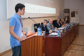Intervención de Martín Montilla. Entrega de premios en el Paraninfo de la Universidad de Málaga. Olimpiada Española de Economía, Fase Nacional. Junio de 2015