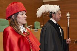 Elsa Marina Álvarez. Investidura como "Doctores Honoris Causa" de Antonio García Berrio y Pilar Palomo Vázquez por la Facultad de Filosofía y Letras de la Universidad de Málaga. Edificio del Rectorado. Junio de 2024