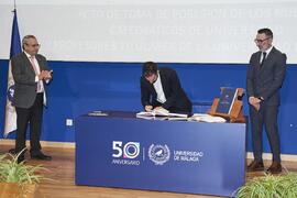 Toma de posesión de Daniel Cebrián Robles como profesor titular del Área de Didáctica de las Ciencias Experimentales de la Universidad de Málaga. Toma de posesión de nuevos catedráticos y profesores titulares de la Universidad de Málaga. Paraninfo. Noviembre de 2023