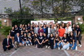 Autoridades y voluntarios. Welcome to UMA. Bienvenida a los alumnos de intercambio internacional de la Universidad de Málaga. Jardín botánico. Octubre de 2019