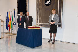 Toma de posesión de Adelaida de la Calle Martín como Rectora de la Universidad de Málaga. Rectorado. Febrero de 2008