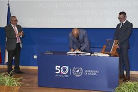 Toma de posesión de Juan Carlos Pérez García "Pepo Pérez" como profesor titular del Área Dibujo de la Universidad de Málaga. Toma de posesión de nuevos catedráticos y profesores titulares de la Universidad de Málaga. Paraninfo. Noviembre de 2023