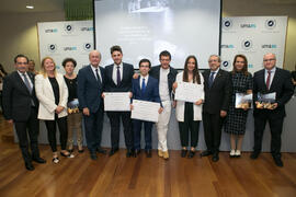 Autoridades y premiados. Acto de la Fundación Lágrimas y Favores. Entrega de los Premios de Investigación de la Cátedra de Estudios Cofrades. Rectorado. Abril de 2019