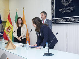 Toma de posesión de Ana José Cisneros Ruiz como nueva decana de la Facultad de Ciencias Económicas y Empresariales de la Universidad de Málaga. Campus de El Ejido. Enero de 2025
