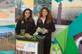 Estand de Gran Senda de Málaga. Seminario "Emprende 21". Facultad de Ciencias Económicas y Empresariales. Noviembre de 2016