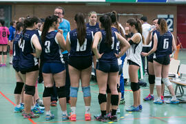 Partido femenino Universidad de Málaga - Universidad de A Coruña. Campeonato de España Universitario de Voleibol. Complejo Polideportivo Universitario. Abril de 2018