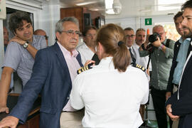Visita al buque de investigación UCADIZ. Presentación del I curso de verano "Mares de Andalucía". Puerto de Málaga. Julio de 2018