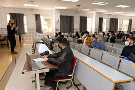Aula de la Facultad de Derecho de la Universidad de Málaga. Campus de Teatinos. Octubre de 2020