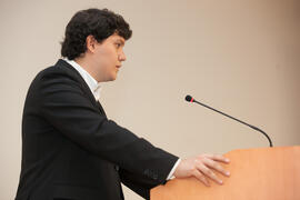 Moderador del debate electoral entre los candidatos a Rector de la Universidad de Málaga. Escuela Técnica Superior de Ingeniería Industrial. Noviembre de 2015