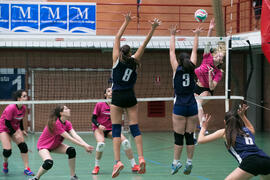 Partido femenino Universidad de Málaga - Universidad de A Coruña. Campeonato de España Universitario de Voleibol. Complejo Polideportivo Universitario. Abril de 2018