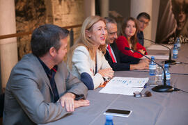 Intervención de María Chantal. Presentación de la XXV edición del Fancine. Edificio del Rectorado. Octubre de 2015